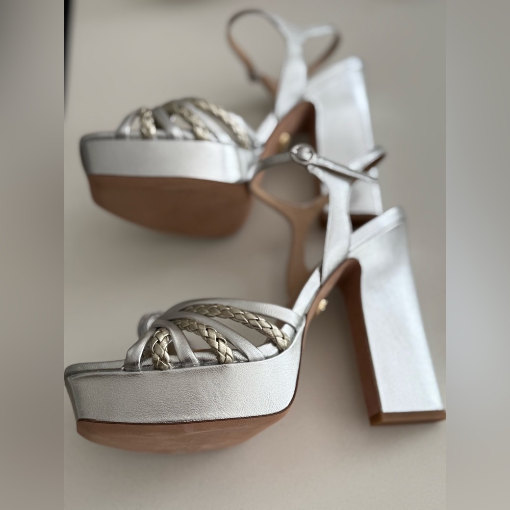 Veronica Beard Silver Heels - Picture 2 of 3